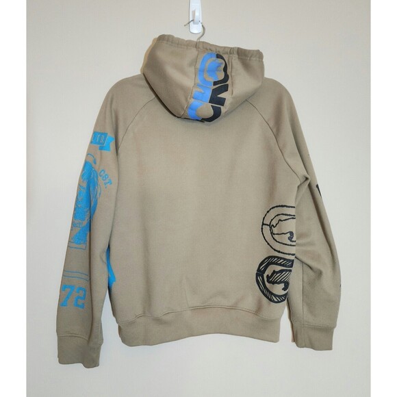 Ecko Unltd. Mens Graphic Hoodie Y2K Brown Tan World Famous Rhino Pullover Size S - Picture 9 of 15